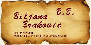 Biljana Braković vizit kartica
